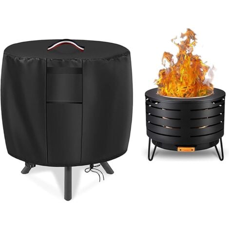 SHINING HOUSE Round Fire Pit Cover Waterproof Fade Resistant Fire Pit Cover for Fire Pit