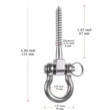 SHINING HOUSE 2Pcs 400KG Capacity 304 Stainless Steel Ceiling Hook, Suspension Trainer Hanging Kit for Hanging Chair, Hanging Lamp, Hammock, Boxing Bag, Sling Trainer