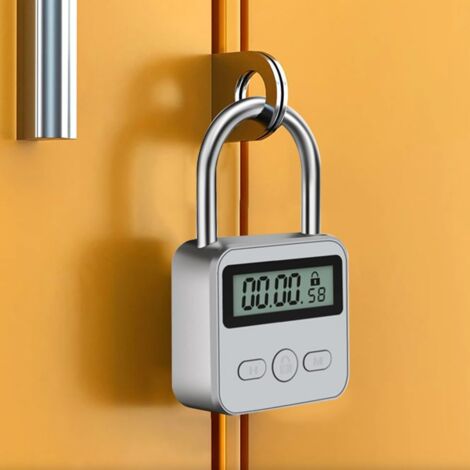 SHINING HOUSE Time Lock, Smart Time Lock with LCD Display Timing Lock USB Rechargeable Security Padlock Timer Padlock to Prevent Bad Habits