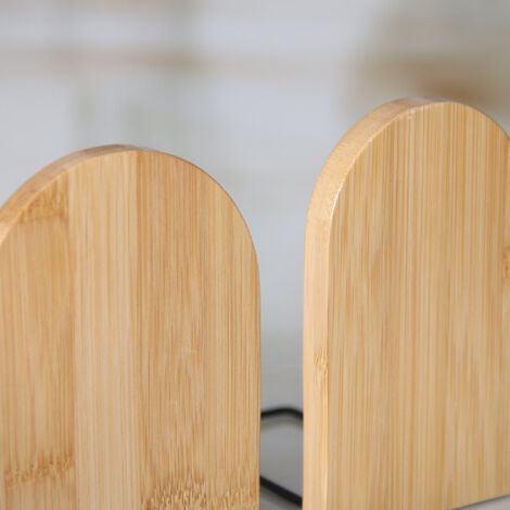 SHINING HOUSE Pieces Wooden Bookends, Non-Slip Book Ends, Book Block, Book Shelf, Book Divider, Book Holder for Offices, Schools, Bookstore and Library (13×9.5cm)