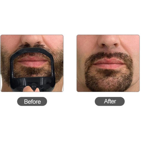 SHINING HOUSE Pcs Beard Shaping Tool, 5 Sizes Beard Shaper Template, Plastic Goatee Shaving Template Beard Stencil for Men Beard Styling Template, Black