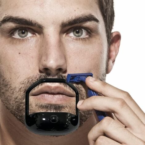 SHINING HOUSE Pcs Beard Shaping Tool, 5 Sizes Beard Shaper Template, Plastic Goatee Shaving Template Beard Stencil for Men Beard Styling Template, Black