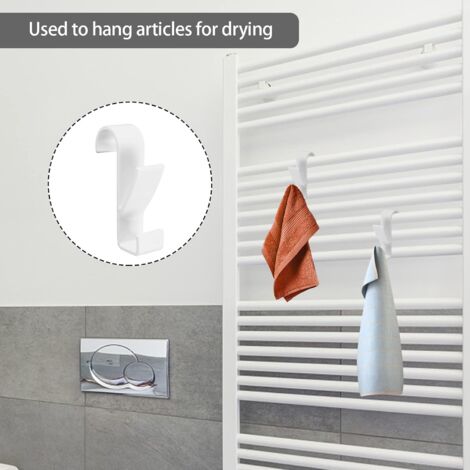 SHINING HOUSE Pieces Bathroom Towel Dryer Radiator Hook for All Standard Radiators (White)