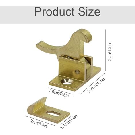 SHINING HOUSE 90 Degree Right Angle Door Lock - 2Pcs Sliding Lock Barrel Buckle Locking Bolts with Screws for Toilet Doors and Windows, All Types Interior Hardware