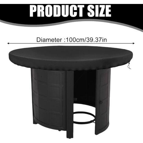 SHINING HOUSE 100cm Fire Pit Cover, 420D Round Fire Pit Cover, Waterproof, Anti-UV, for Round Outdoor Side Table, Fire Pit and Barbecue Plate