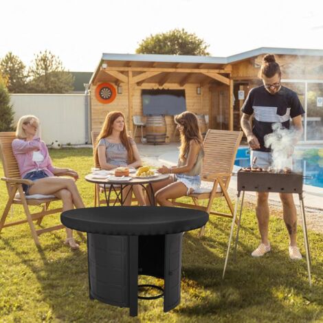 SHINING HOUSE 100cm Fire Pit Cover, 420D Round Fire Pit Cover, Waterproof, Anti-UV, for Round Outdoor Side Table, Fire Pit and Barbecue Plate