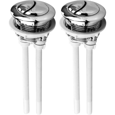 2x Toilet Flush Buttons Replacement, Dual Flush Button 40mm, Toilet Cisterns Push Button, Universal Push Buttons for Toilet Water Tank
