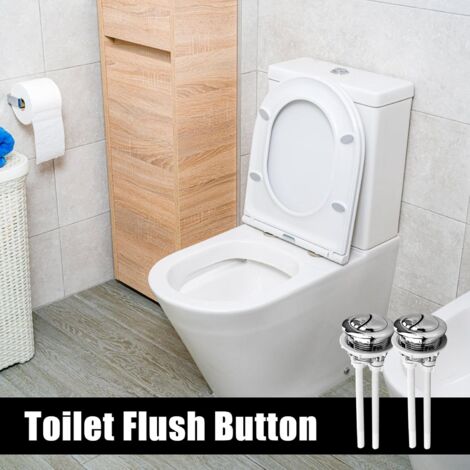 2x Toilet Flush Buttons Replacement, Dual Flush Button 40mm, Toilet Cisterns Push Button, Universal Push Buttons for Toilet Water Tank