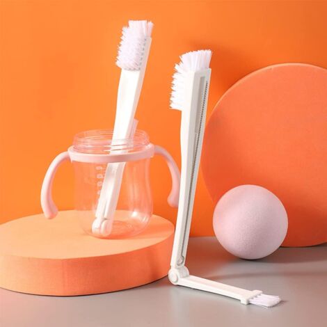 Multi-Purpose Bottle Brush - 3 Bottle and Straw Brushes, Crevice Brush, for Home, Kitchen and Bathroom