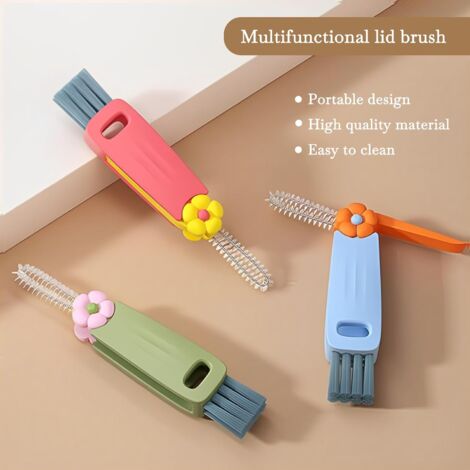 Pieces 3 in 1 Bottle Brush, Cleaning Brush, Portable Bottle Cap Cleaning Brush, Small Cleaning Brush for Bottle Crevices, Small Cups