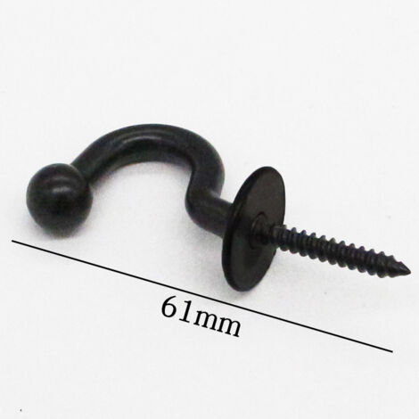 Pack of 4 61mm Black Metal Curtain Tiebacks Wall Mounted Curtain Holdbacks U Design Multifunctional Curtain Tiebacks for Gathering Curtains and Hanging Clothes or Bags
