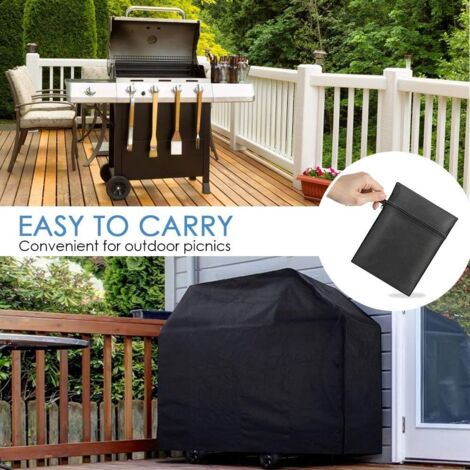 Heavy Duty 210D Oxford Fabric BBQ Cover for Outdoor BBQ, Waterproof, Windproof, Tearproof and UV Resistant (145 x 61 x 117 cm)