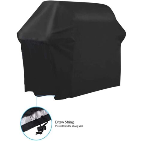 Heavy Duty 210D Oxford Fabric BBQ Cover for Outdoor BBQ, Waterproof, Windproof, Tearproof and UV Resistant (145 x 61 x 117 cm)