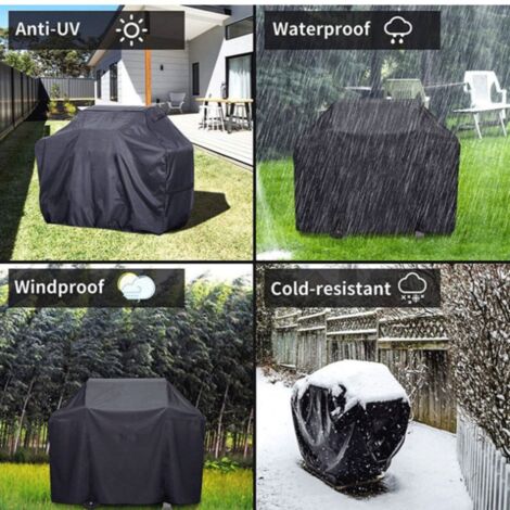 Heavy Duty BBQ Cover Made of 210D Oxford Fabric Waterproof, Windproof, Tearproof, UV Resistant and Dustproof, 170 x 61 x 117 cm