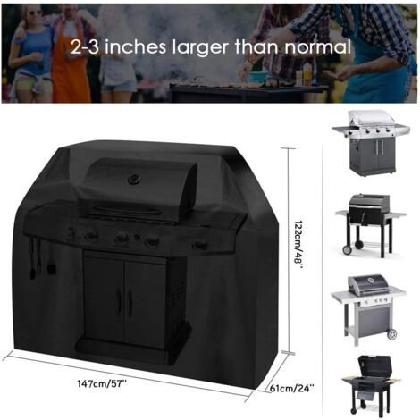 Heavy Duty BBQ Cover Made of 210D Oxford Fabric Waterproof, Windproof, Tearproof, UV Resistant and Dustproof, 170 x 61 x 117 cm