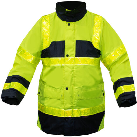 Parka de securite Haute visibilite Veste jaune XL impermeable et anti froid