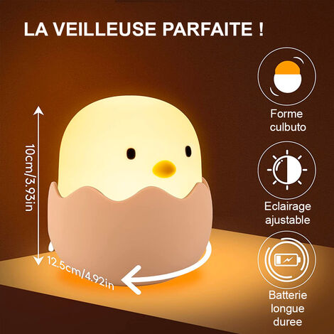 Veilleuse Piou pour enfant tactile en silicone LED