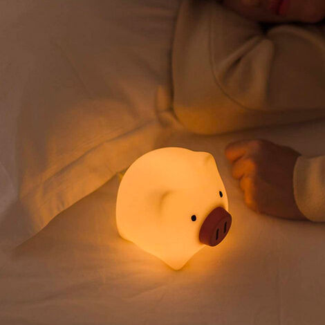 Veilleuse Piggy pour enfant tactile en silicone LED