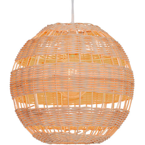 Suspension d'intérieur design Kali 130cm réglable rotin naturel compatible LED (1/4)