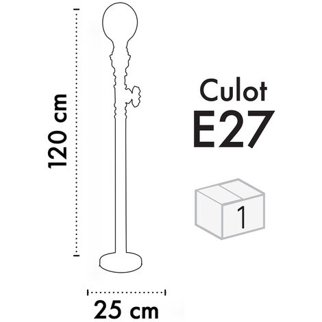 Lampadaire sur pied moderne Robin 120cm métal noir et rouge compatible LED