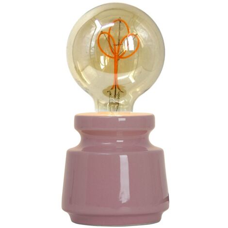 Lampe de chevet design Nella céramique rose et ampoule LED (1/3)