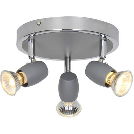 Luminaire de plafond moderne Alliage 3 ampoules métal gris chromé LED (1/4)