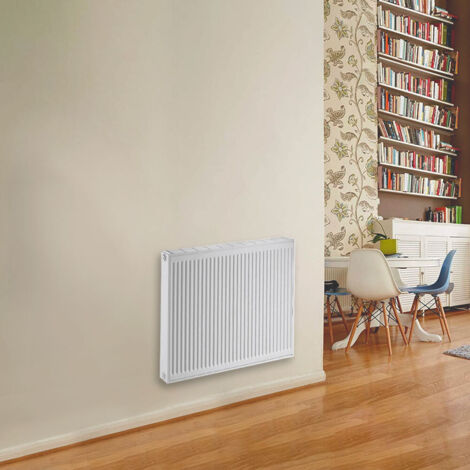 De Dietrich – Radiateur eau chaude en acier blanc Type 22 IHR – Dimensions L500 x H600 mm – Puissance 824W – Raccordement latéral 6 orifices 1/2 - L50xH60