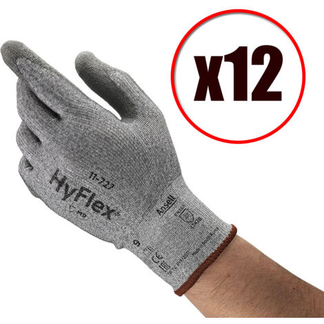 Lot de 12 paires de gants de travail en PU tricot Hyflex 11-727 EN388 Taille - Taille 11