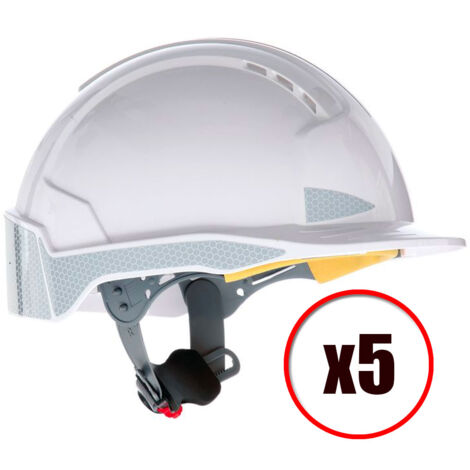 JSP – Lot de 5 casques de protection Evolite CR2 Ratchet – Norme EN397 – Coque légère et robuste – Ajustement 3D pour confort optimal