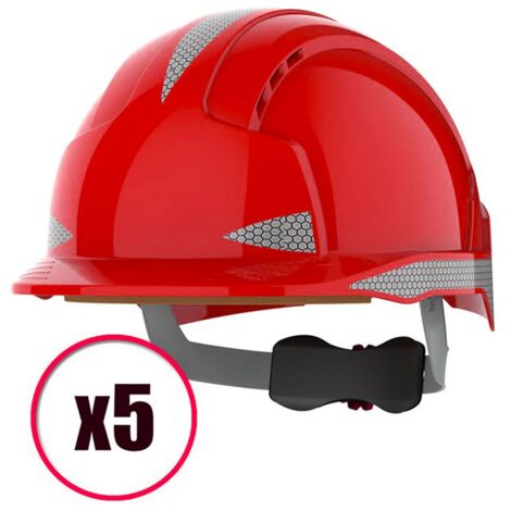 Lot de 5 casques de protection avec ventilation Evolite CR2 Mid Peak JSP EN397 (1/5)