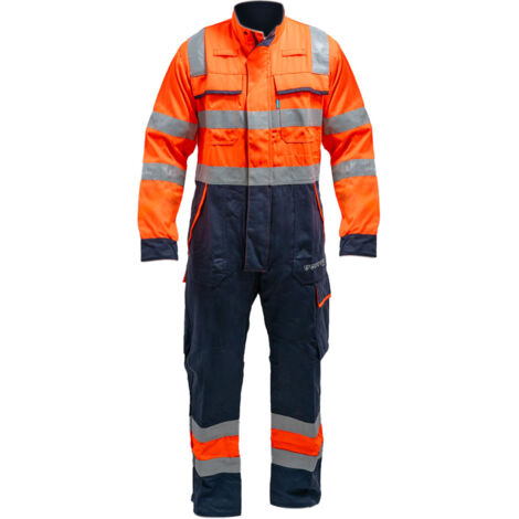 Combinaison de sécurité et travail haute visibilité orange taille 44-46