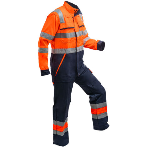 Combinaison de sécurité et travail haute visibilité orange taille 44-46