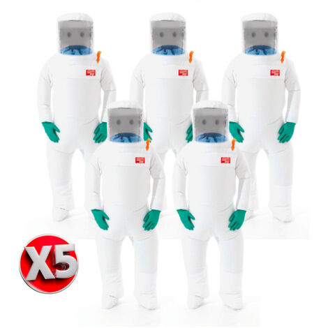 Ansell – Lot de 5 combinaisons scaphandres MICROGARD 2500 PLUS – Protection contre produits chimiques et agents biologiques – Taille L (1/5)