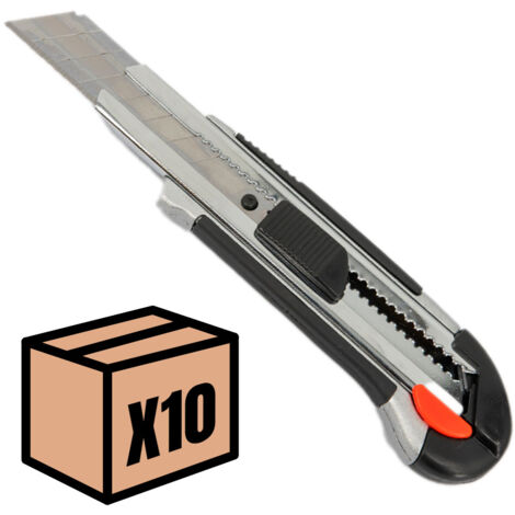 Lot de cutters professionnels rétractables Couteau utilitaire avec stockage de 2 lames 22mm Taille - Lot de 12 (1/5)