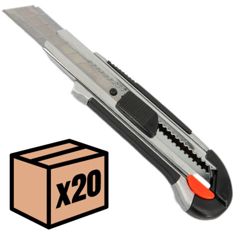 Lot de cutters professionnels rétractables Couteau utilitaire avec stockage de 2 lames 22mm Taille - Lot de 24 (1/5)