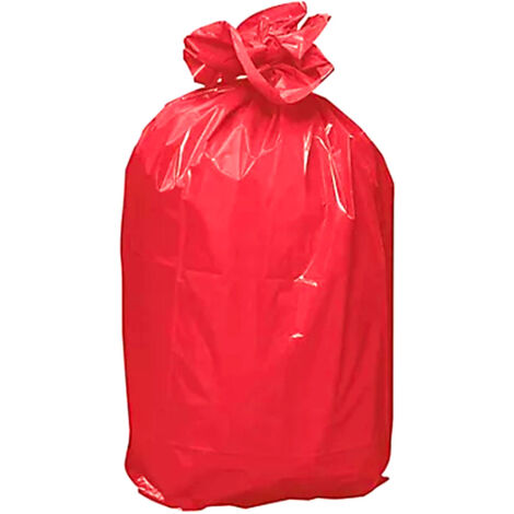 Lot de 500 sacs poubelle 50L rouge – 20 rouleaux de 25 sacs – Épaisseur 20 microns – Pour déchets légers professionnels - 50L-ROUGE