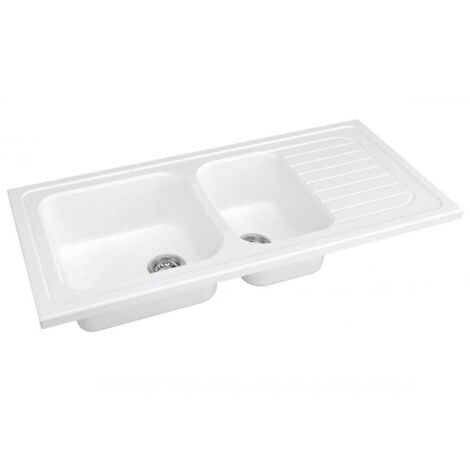 Bac De Vidange Double Pour évier De Cuisine - Plastique Blanc Réutilisable - 31x17,5 Cm Ou 39x22,5 Cm