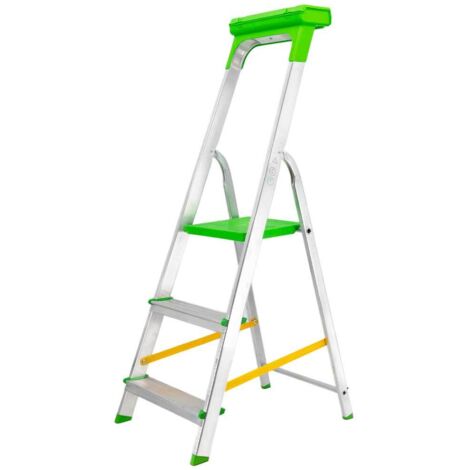 Escabeau pliable 3 marches Marchepied léger en aluminium 150 kg 62 cm Safetool (1/5)