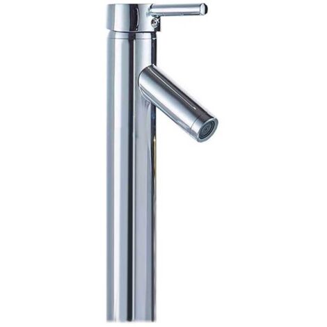 Robinet mitigeur a long bec chromé pour lavabo haut (1/5)