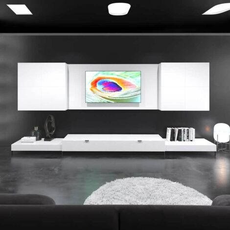 Meuble TV blanc 360 cm Ensemble salon XXL moderne avec rangement (1/5)
