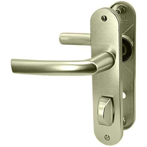 Poignées porte blindée aluminium Ensemble Osmose Bricard condamnation bouton salle de bain 190 mm (1/5)