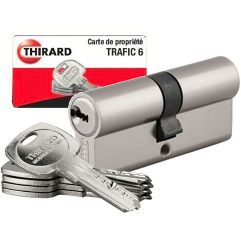 Thirard – Lot de 2 cylindres sentrouvrant 30x40mm – Haute sécurité avec 8 clés réversibles – Mécanisme 6 goupilles – Protection contre crochetage