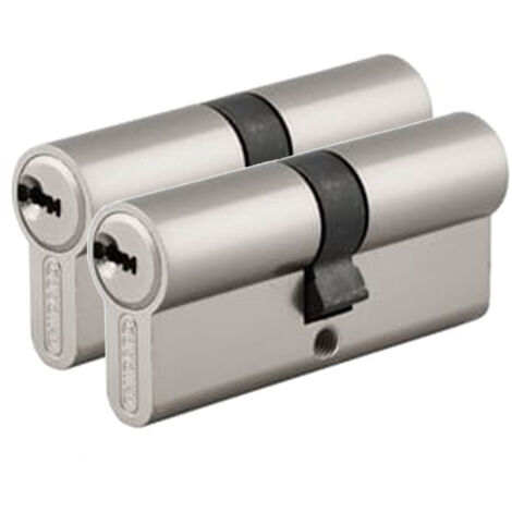 Lot de 2 cylindres de serrure de porte 5070001 antivol avec clés Lot de 2 cylindres de serrure de porte 5070001 antivol avec clés