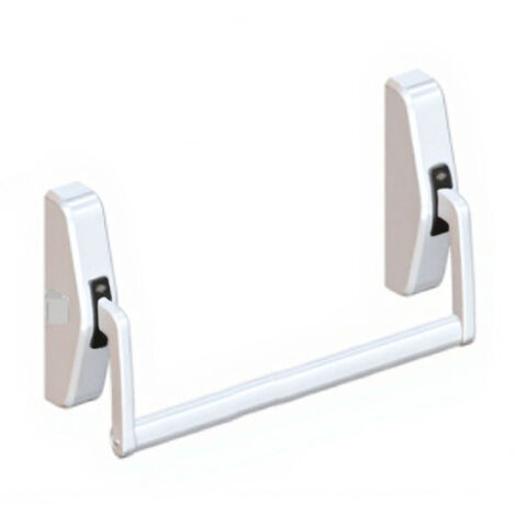 Serrure barre antipanique Bricard 3 points porte sortie de sécurité gauche 900mm Cross Bar blanche (1/5)