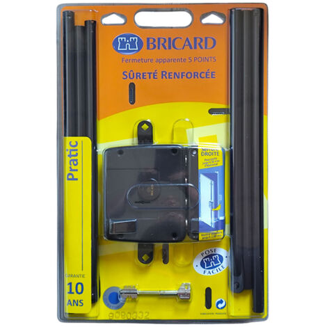Bricard – Serrure électrique multipoints verticale 5 points – Tringlerie télescopique recoupable – Pour portes jusqu'à 50 mm d'épaisseur – Gâche renforcée (1/5)