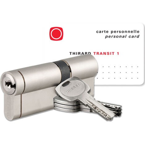 Thirard – Cylindre de serrure double entrée 30x50mm – Mécanisme à 6 goupilles – Protection anti-arrachement, anti-perçage, anti-crochetage – 5 clés réversibles (1/5)