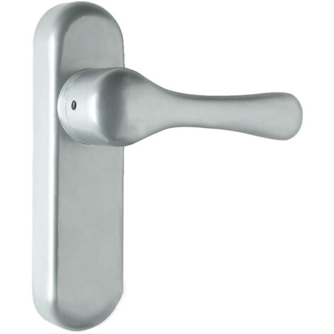Poignée de porte exterieure Bricard argent Manoeuvre antipanique bequille réversible sans perçage