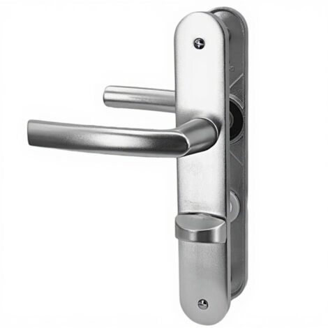 Paire de poignées de porte toilette plaques en aluminium 234 mm verrou voyant condamnation