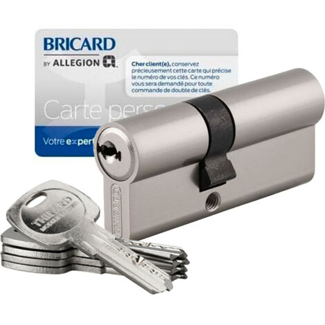 Thirard – Cylindre de serrure débrayable haute sécurité 30x65mm – 5 clés réversibles – Protection contre le perçage – 6 goupilles contre crochetage