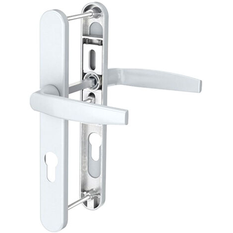 Paire de poignées étroite béquille blanc 233 mm Ensemble pour porte dentrée Bricard Emetal